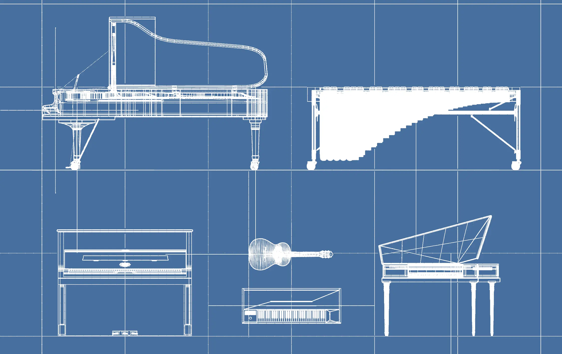 Blueprints of the Pianoteq collection